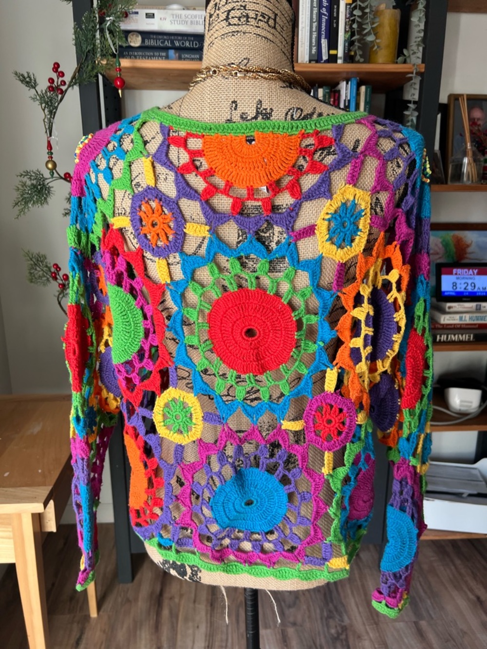 Colorful Crochet Circle Motif Sweater - Picture 4 of 6